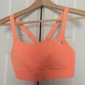 Under Armour tangerine cross back sports bra